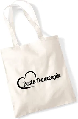 Produktbild von Huuraa Jutebeutel Beste Trauzeugin Herz 10 Liter Natural Baumwolle Tasche Geschenkidee