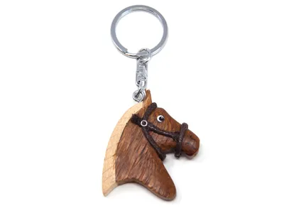 Image de Porte-clés en bois - Tête de cheval