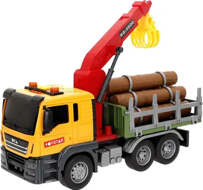 Produktbild von Speed&go 39064 Holzkran Lkw Spielzeug Mit Reibung Und Licht Und Sound 1:14 Rot  Kinder Rot One Size