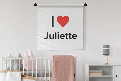 Produktbild von MuchoWow® Wandteppich Wandbehang Ich liebe - Juliette - Mädchen 90x90 cm Tapisserie Dekoration Wandtuch - Wandaufhänger