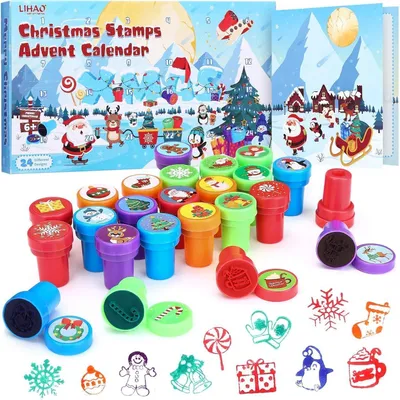 Produktbild von Adventskalender Kinder 2025 mit 24 Weihnachtsstempeln