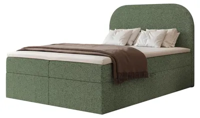 Produktbild von Boxspringbett FUZZI 120x200 Bettkasten Bonellmatratze Grün Webstoff