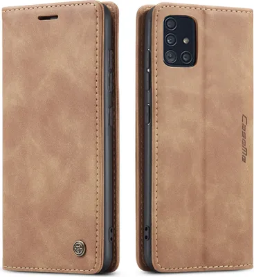 Image de Galaxy A51 Case, RetroPolyuréthaneLeather Case, Card Pockets, Magnetic Closure, Case with Stand Function for Samsung Galaxy A51 Brown