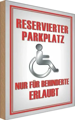 Produktbild von vianmo Holzschild 30x20 cm Paken Parkplatz nur für Behinderte Parkplatzschild