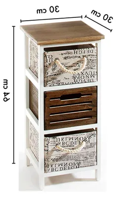 Produktbild von Holzregal mit 3 Schubfächern, 64 cm