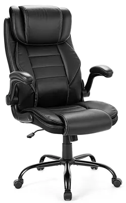 Image de Chaise de bureau, réglable en hauteur, design ergonomique, noire