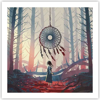 Produktbild von Poster - Poster ohne Rahmen - Märchen Fänger Träume - 60x60 cm - Wand Bild - Wanddeko - Wandbilder - Kunstposter - Wandposter - Bilder - Kunstdruck - Wanddekoration - Wandbild - P2XAC60x60-4789