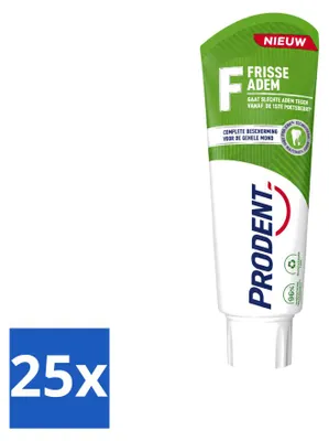 Produktbild von 25 x Prodent Tandpasta Frisse Adem met Pro-Zinc Technologie - Vorteilspackung - 25 Stücke