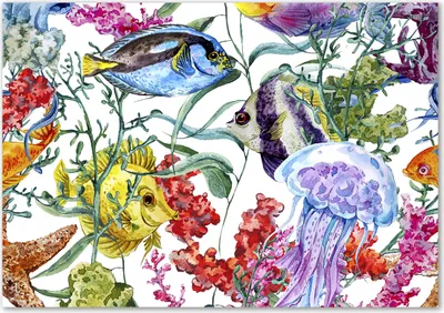 Produktbild von Tulup® Glas-Bild - 100 x 70 - Wandbild aus Glas - Wandkunst - Wandbild hinter gehärtetem Sicherheitsglas - Tiere - Korallenriff - Mehrfarbig