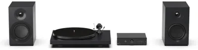Produktbild von Pro-Ject Colourful Audio System E, Audio-Plattenspieler mit Riemenantrieb, Schwarz, Metall