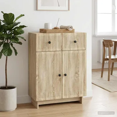 Image de Buffet vidaXL en chêne Sonoma, 66 x 34,5 x 90 cm, aggloméré