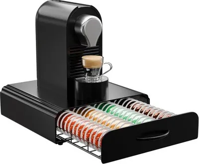 Produktbild von Famanu Kaffeekapselhalter mit Schublade für 64 Kapseln - kompakte Aufbewahrungslösung für Kaffeepads
