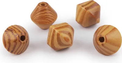 Produktbild von 10 Holzperlen  24x25mm  Wurzelholz durchgebohrt Holzkugel basteln fädeln Holz Perle