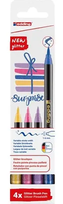 Produktbild von Edding - Brushpen 1340 Glitzer, sortiert, 4er-Set
