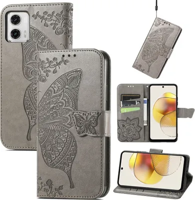 Produktbild von König Design Hülle kompatibel mit Kunstleder Handyhülle - Handy Case Grau