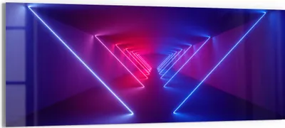Produktbild von DEQORI Glasbild Echtglas 125x50 cm 'Lichtinstallation' Wandbild Bild modern Deko