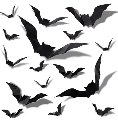 Productafbeelding van Murcielagos Halloween-wanddecoratie, 32 stuks, realistische 3D-stickers van pvc