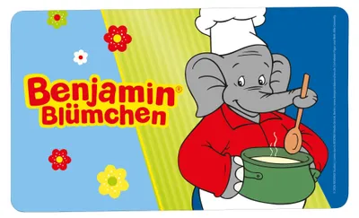 Benjamin Blümchen Frühstücksbrettchen aus Resopal, 23,5x14,5 cm