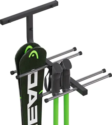 Immagine prodotto di Porta sci N4 porta sci da parete per 4 paia di bastoncini da trekking da nordic walking da 37 cm Porta sci a gancio con rivestimento protettivo in gomma
