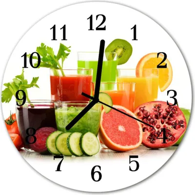 Produktbild von Glasuhr Wanduhr Küchenuhr Echt-Glas 30fi cm Säfte mehrfarbig