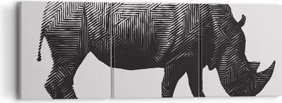 Produktbild von Bild auf Leinwand - Leinwandbild - Nashorn Tier Afrika Safari - 90x30cm - Wand Bild - Wanddeko - Leinwanddruck - Bilder - Kunstdruck - Wanddekoration - Leinwand bilder - Wandkunst - CA90x30-2935