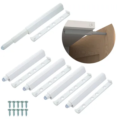 Produktbild von Push-to-Open Türdämpfer, Weiß, mit Gummispitze, 5 Stück