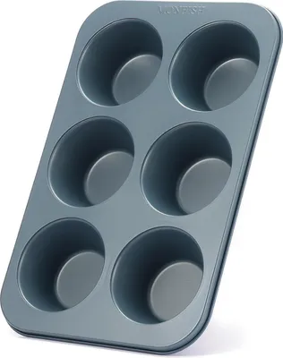 Image de Monfish Moule à muffins Jumbo, acier carbone, Haze Blue, antiadhésif, 9 cm