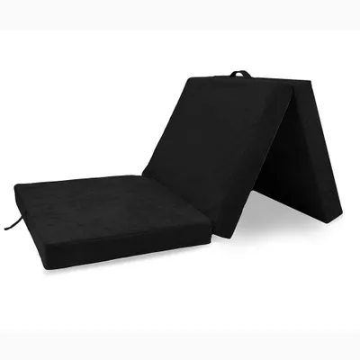 Image de Matelas pliant matelas pliant pour invités matelas de voyage 195x80 cm noir