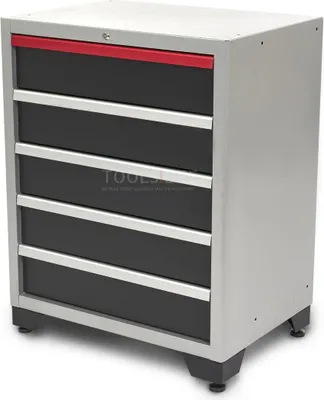 Produktbild von Professionelle Werkstattkiste aus Stahl, schwarz, 71x51x90 cm, 350 kg Tragfähigkeit, gepanzert.