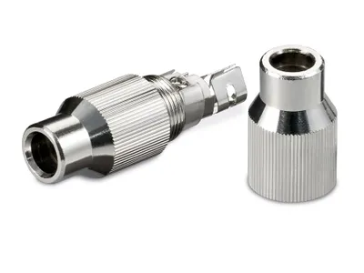 Image de goobay Koaxial Kabelverbinder mit Schraubbefesttigung Metallgehäuse (Bulk)