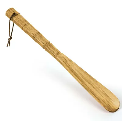 Image de Couvre-chaussures en bois, 32 cm, avec manche en bambou et cordon de suspension