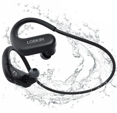 Obrázok produktu pre Slúchadlá do uší, určené na plávanie, s kostnou vodivosťou, Bluetooth, stupeň ochrany IPX8, vodotesné, s 8G MP3 prehrávačom a štuple do uší, vhodné na plávanie, beh a cyklistiku