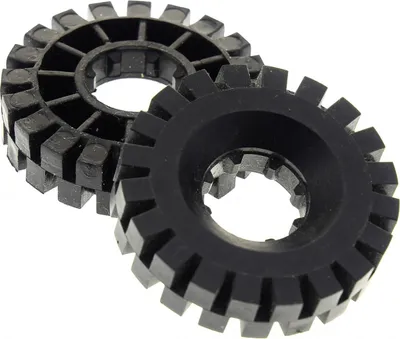 Produktbild von 2x Lego Technic Rad 17x43 schwarz Reifen Blacktron Auto 9735 9786 4523564 3634