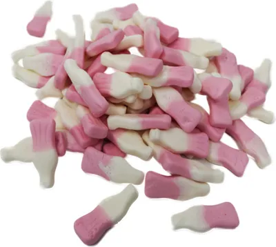 Produktbild von Fruchtgummi Milchshake Flaschen weiche weiß rosa Bottles 300g