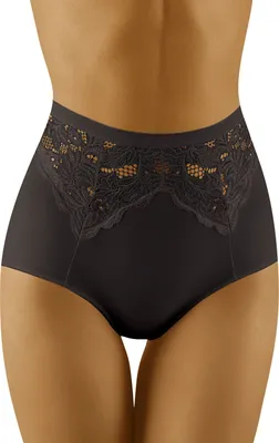Produktbild von Wolbar Damen Slip hoher Bund Shapewear Spitze Unterhose WB422, Schwarz, XXL