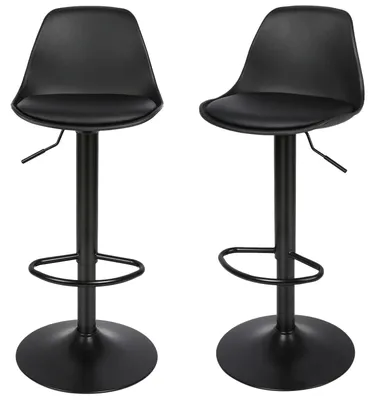Image de Tabouret de bar, réglable en hauteur, pivotant à 360°, noir