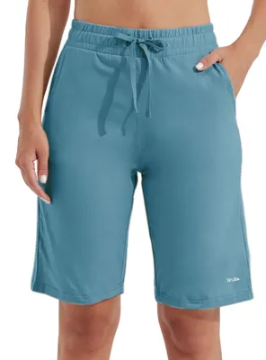 Produktbild von Damen Bermuda Shorts aus Baumwolle mit Taschen für Yoga und Workout