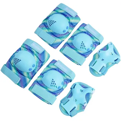 Produktbild von Schonerset Kinder 6-teilig Knieschoner Ellenbogenschützer Handgelenkschoner Blau M