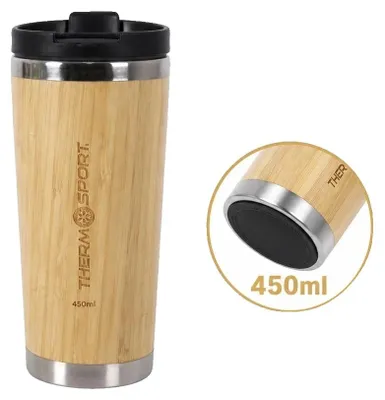 Imagen del producto de Taza térmica de doble pared, con aislamiento, diseño a prueba de fugas, acero inoxidable, 450 ml