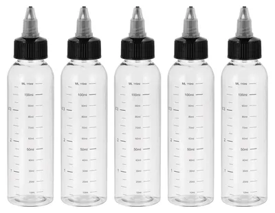 5er-Pack Dosierflaschen 120 ml, transparent, Kunststoff