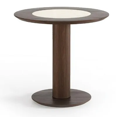 Image de Table d'appoint marron moderne Table ronde de salon Table de salon