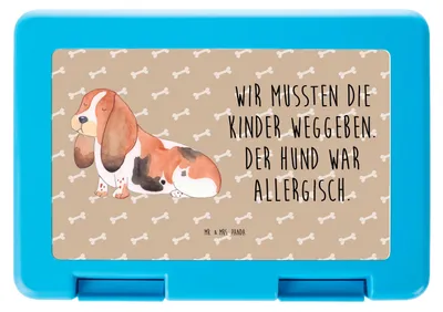 Produktbild von Mr. & Mrs. Panda Bento Box Hund Basset Hound - Hundeglück - Geschenk, Süß, Lunchbox, Vesperbox, Lebensmittel Aufbewahrungsbox, Lustig, Sprüche, Bentobox, Snackbox