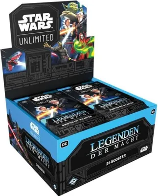 Produktbild von Star Wars – Unlimited: Legenden der Macht (Booster Display | DE) + Heartforcards® Versandschutz