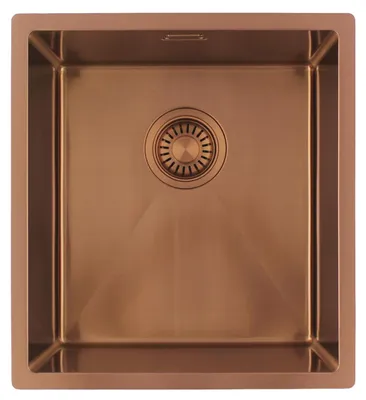 Productafbeelding van Keukenwastafel 36x40 cm, koper, onderbouwmodel, plat model, model PLX3640-62 Pure.Sink