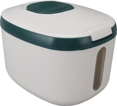 Immagine prodotto di Contenitore per riso - Scatola ermetica per riso con finestra trasparente per cereali Farina di zucchero (L Green 15 kg/331 lb)