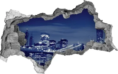 Produktbild von Selbstklebender Loch-3D-Aufkleber 95x73 cm New York bei Nacht