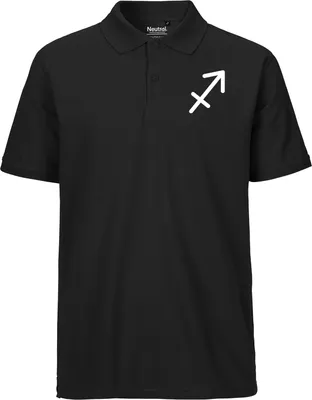 Produktbild von Huuraa Herren Polo Shirt Schütze Sternzeichen Zeichen XL Black Bio Baumwolle Fairtrade Poloshirt Geschenkidee