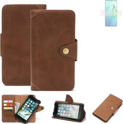 Produktbild von K-S-Trade Handyhülle für Oppo Reno8 Pro+ Schutz Hülle Walletcase Bookstyle Tasche Case Handytasche Wallet Flipcase Cover PolyurethanBraun (1x)