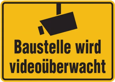 Produktbild von Dreifke® Hinweisschild, Baustelle wird videoüberwacht, Aluminium, 250 x 350 m...