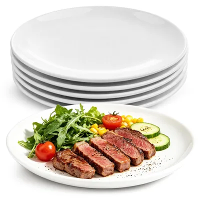 6 Dessertborden Melamin 18 cm weiß spülmaschinengeeignet